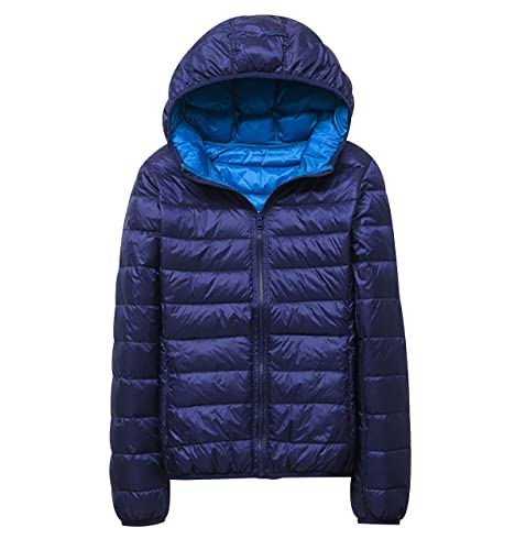 Leichte Daunenjacke Wendejacke Damen Leicht Puffer Jacke Steppjacke Damen Übergangsjacke Daunenmantel Damen Leichter Steppmantel Winter Puffer Mantel Down Jacket Daunen Women Warme Pufferjacke Kaputze von Peuignao