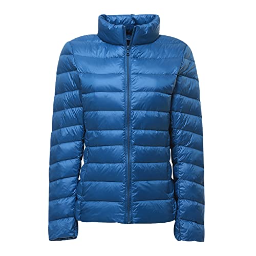 Leichte Daunenmantel Damen Daunenjacke Damen Leicht Packbar Puffer Jacke Steppjacke Damen Übergangsjacke Federleichte Dünne Leichter Steppmantel Puffer Mantel Down Jacket Daunen Pufferjacke Blau 4XL von Peuignao