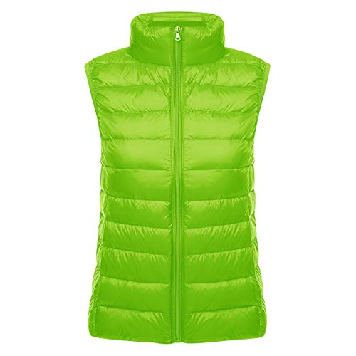 Leichte Daunenweste Damen Leicht Dünne Daunen Steppweste Damen Ärmellose Daunenjacke Damen Wattierte Weste Daunen Damen Ärmellose Steppjacke Damen Ultraleichte Daunenweste Frauen Große Größen Grün XL von Peuignao
