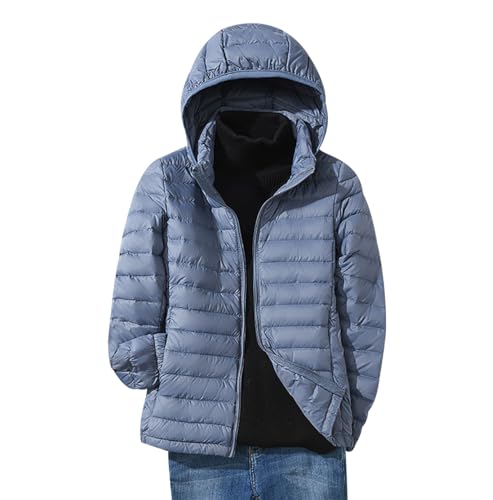 Leichte Steppjacke Damen Daunenjacke Damen Leicht Ultraleichte Daunen Steppjacke Daunenmantel Puffer Jacket Damen mit Kapuze Leichter Steppmantel Down Jacket Women Dünne Warme Daunenjacke Damen Blau M von Peuignao