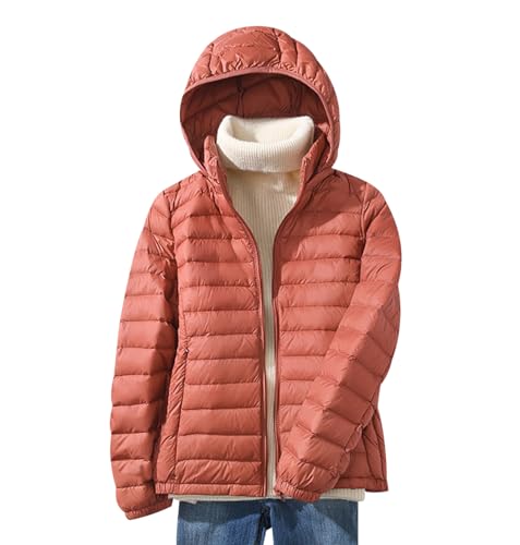 Leichte Steppjacke Damen Daunenjacke Damen Leicht Ultraleichte Daunen Steppjacke Daunenmantel Puffer Jacket Damen mit Kapuze Leichter Steppmantel Down Jacket Women Dünne Warme Daunenjacke Damen XXL von Peuignao
