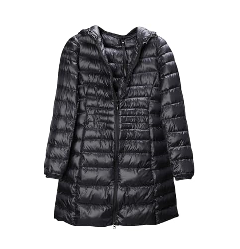 Leichte Steppjacke Damen Lang Federleichte Daunenjacke Leichter Steppmantel Daunenmantel Damen Leicht Down Jacket Women Puffer Mantel Damen Jacke Daunen Ultraleichte Kapuzen Steppjacke Damen 7XL von Peuignao