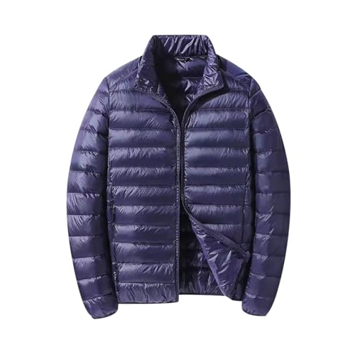 Leichte Steppjacke Herren Daunenjacke Herren Leicht Puffer Jacke Daunenmantel Herren Mens Puffer Down Jacket Men Daunen Dünne Steppjacke Männer Steppmantel Puffer Mantel Winterjacke Herren Marine 3XL von Peuignao