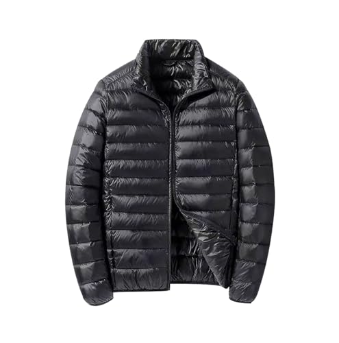 Leichte Steppjacke Herren Daunenjacke Herren Leicht Puffer Jacke Daunenmantel Herren Mens Puffer Down Jacket Men Daunen Dünne Steppjacke Männer Steppmantel Puffer Mantel Winterjacke Herren Schwarz 3XL von Peuignao
