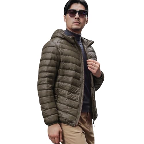 Peuignao Leichte Daunenjacke Herren Puffer Jacke Steppjacke Herren Leicht Daunenmantel Herren Mens Puffer Down Jacket Men Daunen Dünne Steppjacke Männer Steppmantel Packbare Daunenjacke Herren Grün L von Peuignao