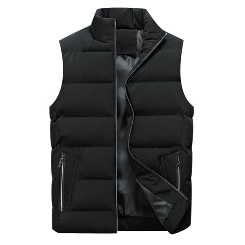 Puffer Weste Herren Steppweste Winterweste Herren Ärmellose Jacke Westen Herren Winter Warme Wattierte Weste Herren Herrenwesten Übergrößen Gilet Männer Bodywarmer Weste Ärmellos Herren Schwarz 7XL von Peuignao