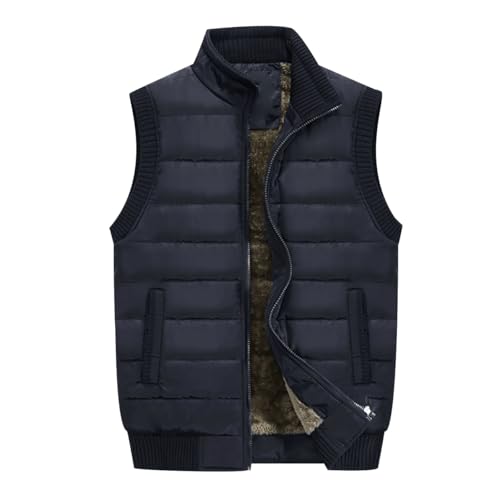 Puffer Weste Herren Winterweste Herren Fleeceweste Steppweste Herren Ärmellose Jacke Westen Fleece Weste Herren Winter Wattierte Weste Herren Herrenwesten Übergrößen Bodywarmer Weste Herren Marine 7XL von Peuignao