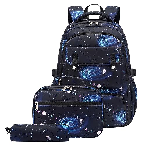 Schulrucksack Jungen Rucksack Schule Teenager Schultasche Jugendliche Jungen Primary School Bag Backpack Schulranzen Uni Rucksack Herren Groß Freizeitrucksack Schulrucksack Oberstufe Schoolbag Blau von Peuignao