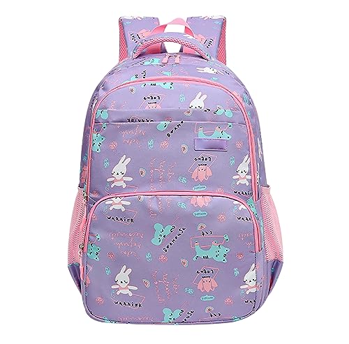 Schulrucksack Mädchen Rucksack Schule Schultasche Teenager Mädchen Damen Cute Primary School Bag Backpack Uni Rucksack Freizeitrucksack Teen Jugendliche Mädchen Groß Schulrucksack Oberstufe Mädc Lila von Peuignao