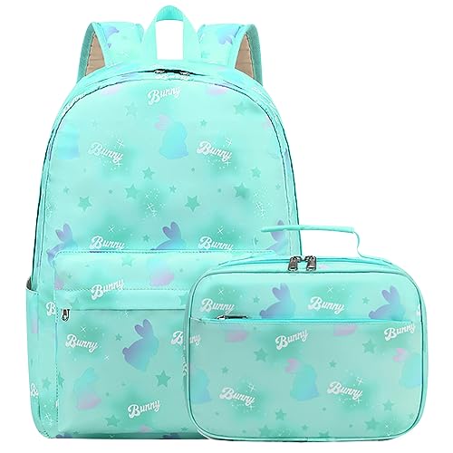 Schulrucksack Mädchen Teenager Rucksack Schule Schultasche Mädchen Damen Cute Primary School Bag Backpack Schulranzen Uni Rucksack Teenager Mädchen Schulrucksack Oberstufe Jugendliche Mädchen Grün von Peuignao