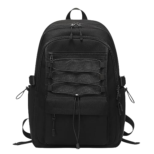 Schultasche Mädchen Schulrucksack Mädchen Teenager Rucksack Schule Damen School Bag Backpack Uni Rucksack Teenager Mädchen Groß Freizeitrucksack Schulrucksack Oberstufe Jugendliche Mädchen Schwarz von Peuignao