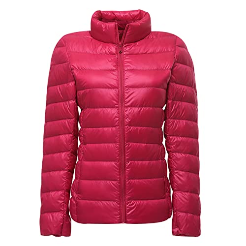 Steppjacke Damen Leicht Leichte Daunenjacke Damen Puffer Jacke Mantel Daunenmantel Leichter Steppmantel Damen Down Jacket Women Jacke Daunen Federleichte Daunenjacke Ultraleicht Faltbar Damen Rosa von Peuignao