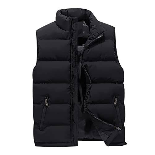 Steppweste Herren Puffer Weste Herren Outdoor Winterweste Westen Männer Ärmellose Jacke Ärmellos Mann Wattierte Weste Herren Winter Herrenwesten Übergrößen Warme Step Herren Oversize Weste Schwarz S von Peuignao