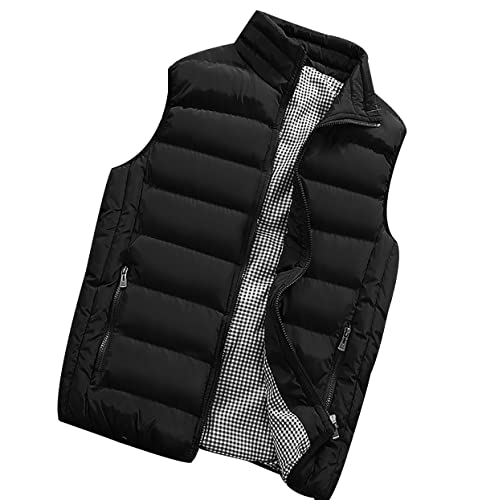 Steppweste Herren Winterweste Ärmellose Wattierte Weste Jacke Ärmellos Herren Westen Männer Oversize Armellose Puffer Weste Herren Winter Herrenwesten Outdoor Ärmellose Steppjacke Herren Schwarz XL von Peuignao