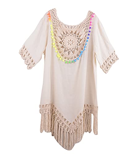 Strandkleid Damen Fransen Kurz Bikini Cover Up Kleid Strand Gehäkelte Strandkleider Damen Sommer Gehäkeltes Strandkleid Gehäkelt Boho Große Größen Swim Beach Cover Ups Locker Strand Kleider Bohemia von Peuignao