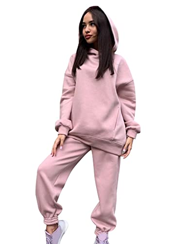 Trainingsanzug Damen Freizeitanzug Hausanzug Damen Kuschelig Große Größen Loungewear 2Pac Jogginganzug Damen Set Tracksuit Women Zweiteiler 2 Teiler Damen Jogginganzüge Trainingsanzüge Frauen Lila S von Peuignao