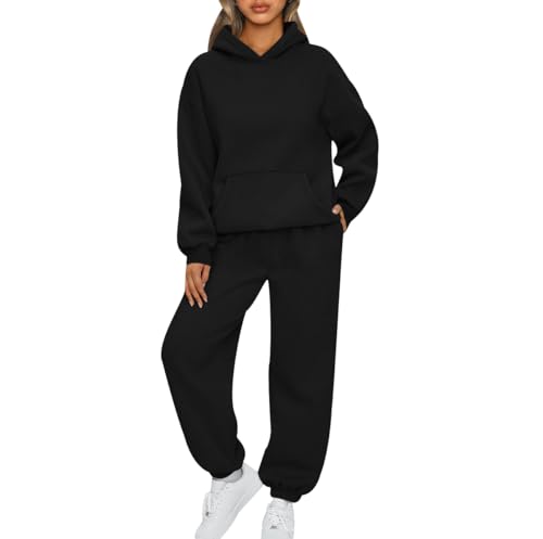 Trainingsanzug Damen Loungewear Damen Set Freizeitanzug Jogginganzug Damen Set Hoodie Hausanzug 2-Teilig Damen Kuschelig Sportanzug Damen Set Tracksuit Jogginganzüge Damen Lang Große Größen 3XL von Peuignao