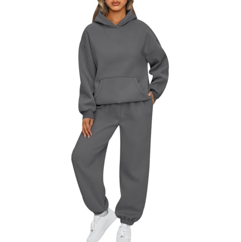 Trainingsanzug Damen Loungewear Damen Set Freizeitanzug Jogginganzug Damen Set Hoodie Hausanzug 2-Teilig Damen Kuschelig Sportanzug Damen Set Tracksuit Jogginganzüge Damen Lang Große Größen M von Peuignao