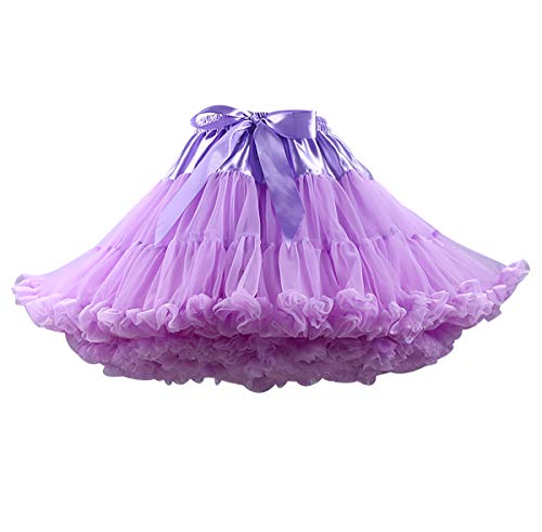 Tüllrock Damen Tütü Rock Petticoat Unterrock Tüll Rock Tüllröcke Ballett Tutu Rock Adult Tütürock Frauen Tütü Ballet Erwachsene Tütü Karneval Kostüm Pettycoat Rockabilly Underskirt Tüll Röcke Violett von Peuignao