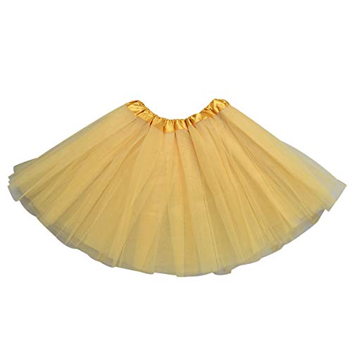 Tüllrock Mädchen Kinder Ballett Tutu Rock Petticoat Unterrock Tütü Cosplay Karneval Kostüm Puffy Ballettrock Gold von Peuignao