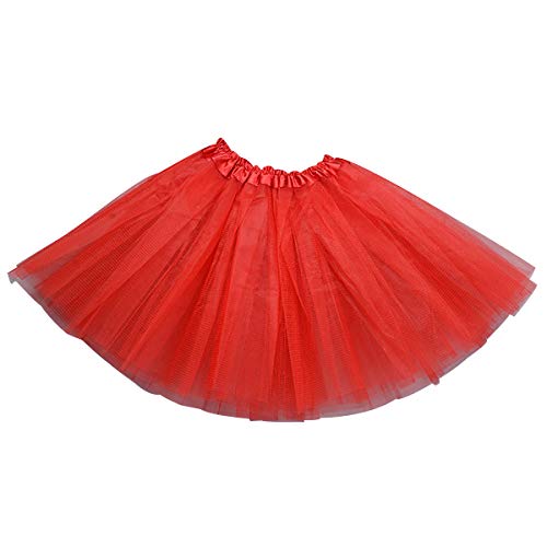 Tüllrock Mädchen Tüllröcke Kinder Tüll Rock Petticoat Unterrock Tütü Rock Kinder Ballett Tutu Rock Tütü Cosplay Karneval Tutu Skirt Kostüm Puffy Ballettrock Tüll Röcke Tüllrocke Kind Pettycoat Rot von Peuignao