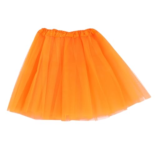 Tutu Mädchen Tüllrock Kurz Kinder Tütü Rock Mädchen Petticoat Tulle Skirt Kids Tütü Röckchen Röcke Tüll Rock Tutu Skirt Girls Karneval Tüllröcke für Kinder Tüll-Rock Tüllrock Kind Orange von Peuignao