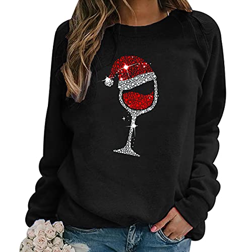 Ugly Christmas Pullover Hässliche Weihnachtspullover Damen Hässlicher Lustige Weihnachtspulli Weihnacht Pulli Weihnachts Sweatshirt Weihnachten Frauen Häßliche Weihnachtspullis Süße Lustig Schwarz XL von Peuignao