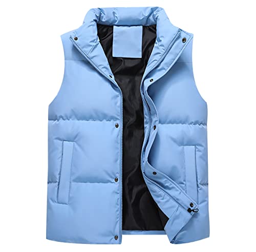 Wattierte Weste Herren Winterweste Ärmellose Jacke Herren Steppweste Westen Männer Warme Oversize Armellose Weste Herren Winter Herrenwesten Übergrößen Herren-Steppweste Steppjacke Herren Blau XXL von Peuignao