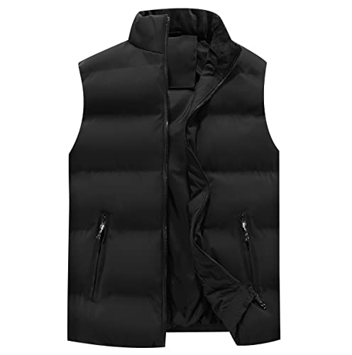 Winterweste Herren Ärmellose Wattierte Weste Jacke Ärmellos Herren Steppweste Westen Männer Warme Oversize Armellose Puffer Weste Herren Winter Herrenwesten Übergrößen Mann Steppjacke Herren Schwarz L von Peuignao