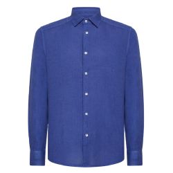 Peuterey Blaues China Slim Fit 100% Baumwolle Herrenhemd von Peuterey