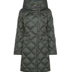 Peuterey Grüne Lange Gesteppte Daunenjacke Mit Kapuze von Peuterey