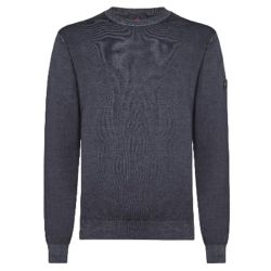 Peuterey Herrenpullover Aus Merinowolle In Blau Mit Rundhalsausschnitt von Peuterey