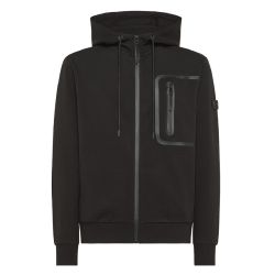 Peuterey Schwarzer Kapuzenpullover Mit Reißverschluss - Herren Stretch-baumwollmischung von Peuterey