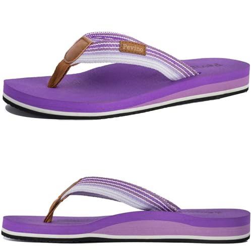 Pevino Orthopädische Flip-Flops für Damen, leger, bequem, Yoga-Matte, Zehensandalen mit Fußgewölbeunterstützung, Violett, 38.5 EU Pevino Orthopädische Flip-Flops für Damen, leger, bequem, Yoga-Matte, Zehensandalen mit Fußgewölbeunterstützung, Violett, 38.5 EU von Pevino