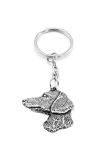 LoveTails Pewter Dachshund Dog Keyring, Custom metal Handmade key ring Premium Gift keychain for Men Women Dogs von Pewter