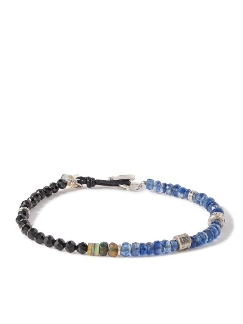 Peyote Bird - Halfdays Silver Multi-Stone Beaded Bracelet - Men - Blue von Peyote Bird