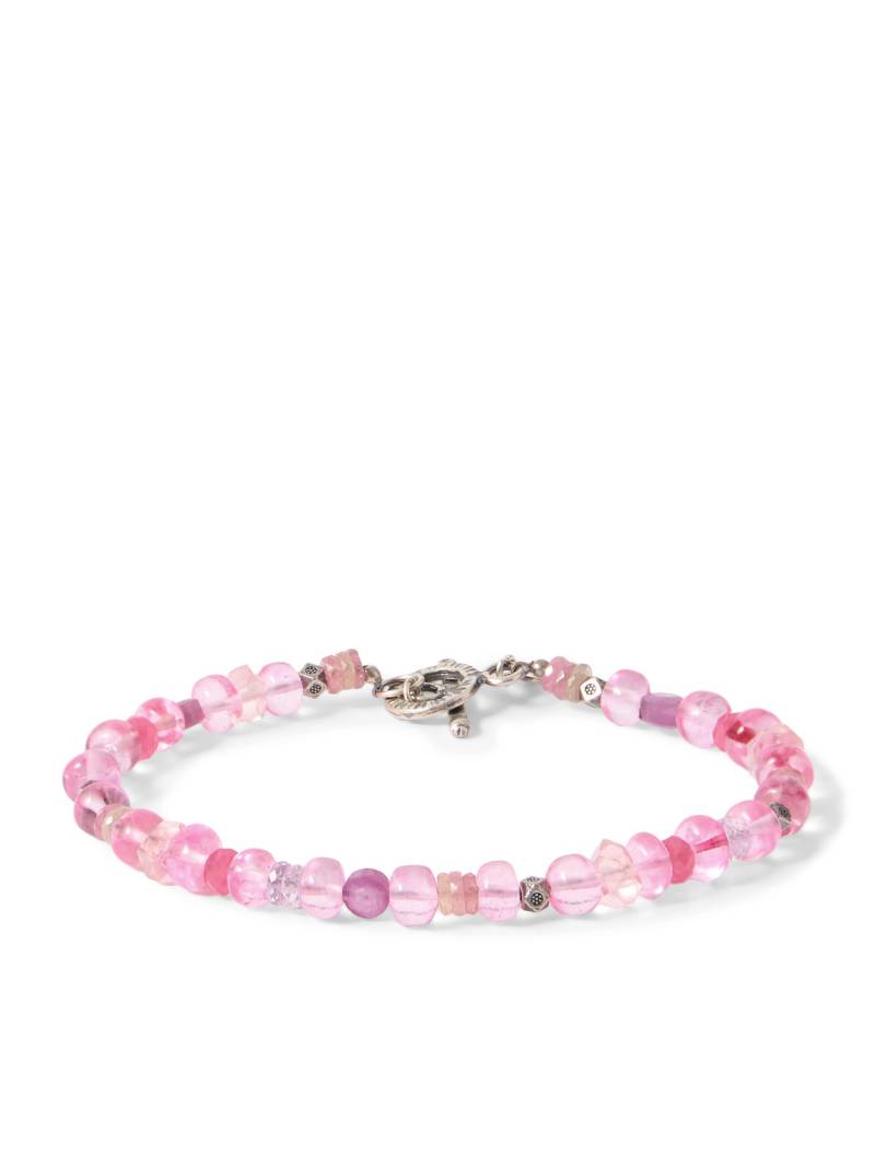 Peyote Bird - Metz Silver Multi-Stone Beaded Bracelet - Men - Pink von Peyote Bird