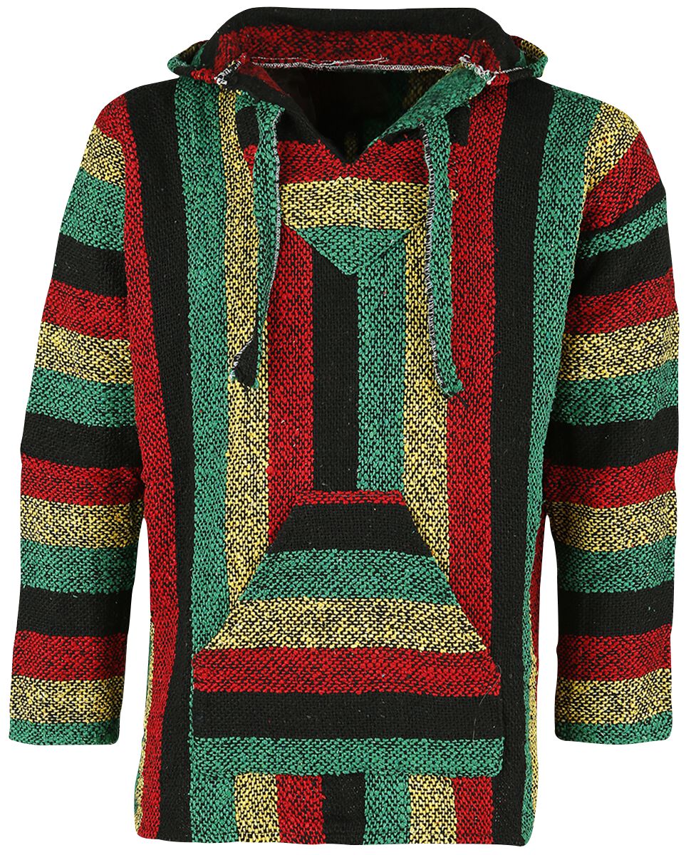 Peyote Kapuzenpullover - Mexican Hood - S bis XXL - für Männer - Größe L - rasta von Peyote