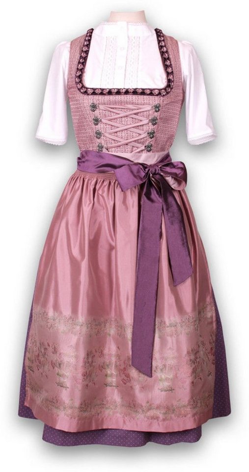 Pezzo D'oro Dirndl Wiesndirndl beerefarben Midilänge 70 cm (2 - teilig,Kleid mit Schürze ohne Bluse) wird nachhaltig in Europa gefertigt von Pezzo D'oro