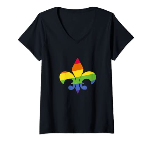 Damen Pfadfinder LGBT Lilie für Gay Scout T-Shirt mit V-Ausschnitt Damen Pfadfinder LGBT Lilie für Gay Scout T-Shirt mit V-Ausschnitt von Pfadfinder LGBT Regenbogen Lilie