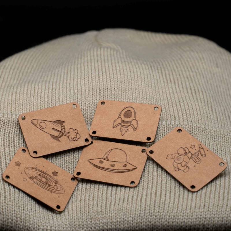 5Er Set Astronaut Snappap Label von Pfalzlaser