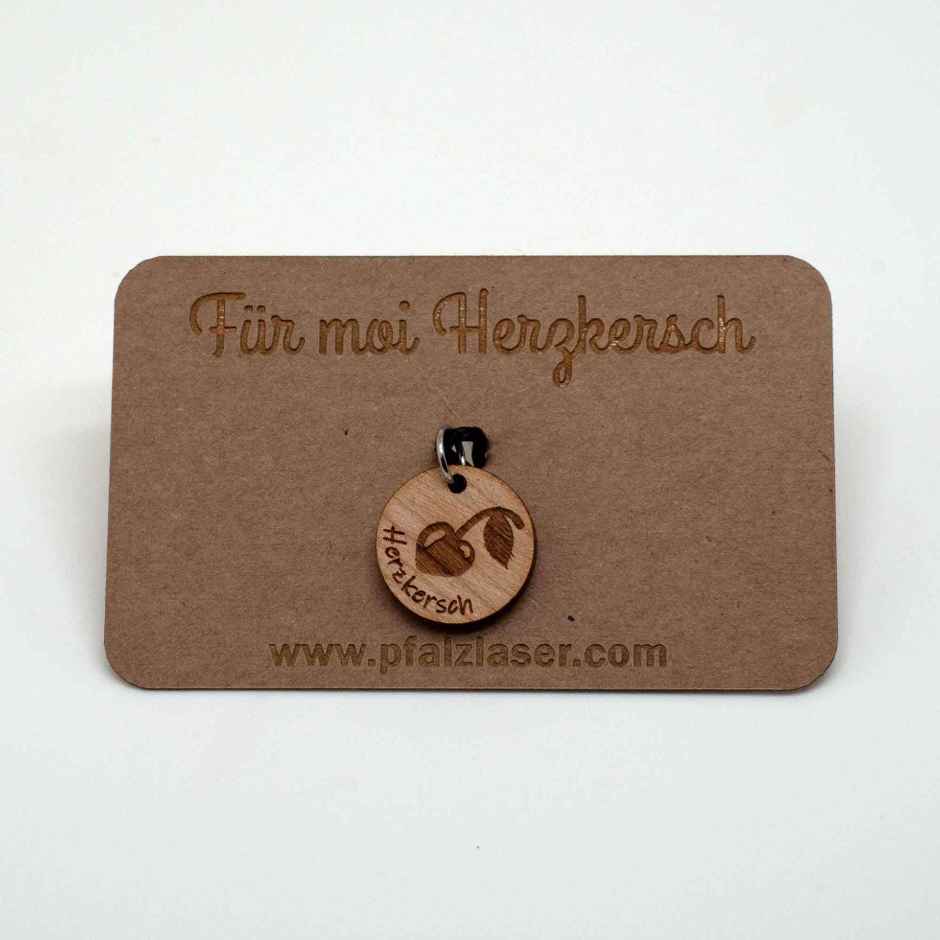 Verstellbares Armband "Herzkersch" Mit Echtholz Charm Kirschholz Die Besondere Aufmerksamkeit Für Ihre Liebste von Pfalzlaser