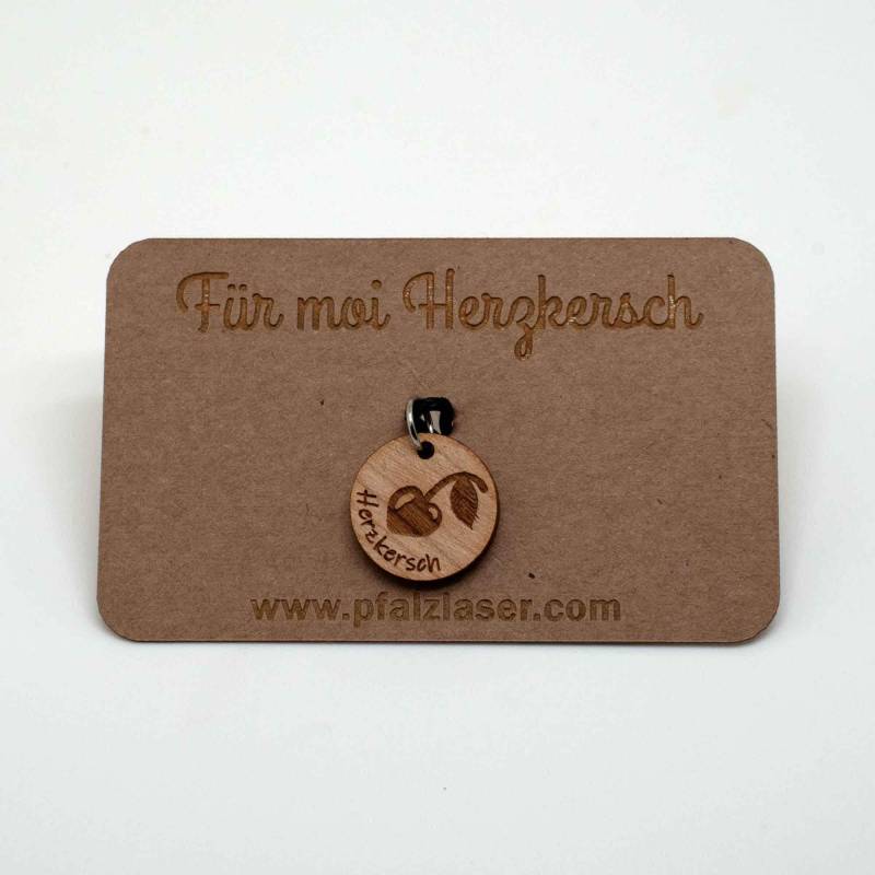 Verstellbares Armband "Herzkersch" Mit Echtholz Charm Kirschholz Die Besondere Aufmerksamkeit Für Ihre Liebste von Pfalzlaser