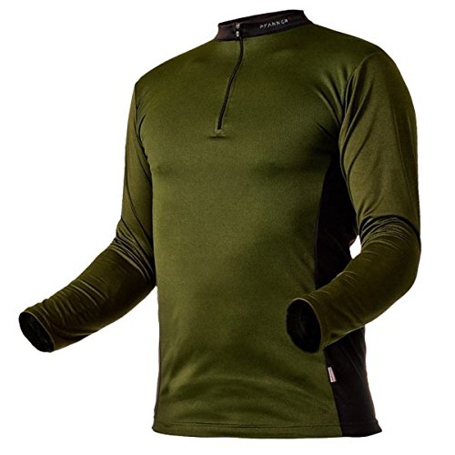 Pfanner Funktionsshirt Langarm Cocona Zipp-Neck, Farbe:Oliv, Größe:M von Pfanner