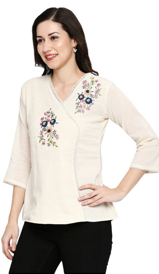 PfauGermany Hemdbluse Baumwollbluse Cross Embroidry von PfauGermany