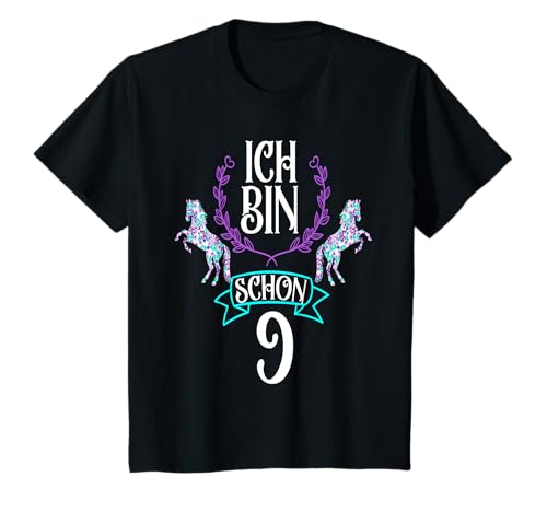 Ich Bin Schon 9 Mädchen 9. Geburtstag Pferde Geburtstags T-Shirt Ich Bin Schon 9 Mädchen 9. Geburtstag Pferde Geburtstags T-Shirt von Pferd Kindergeburtstag Geburtstagsshirt Geschenk
