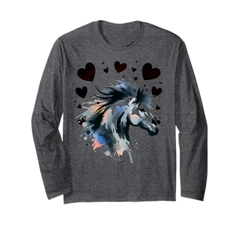Pferd Pferde Mädchen Herz Herzen Kinder Langarmshirt Pferd Pferde Mädchen Herz Herzen Kinder Langarmshirt von Pferd Pony Pferde Reiterin Reiter