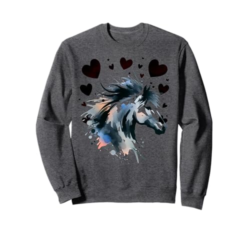 Pferd Pferde Mädchen Herz Herzen Kinder Sweatshirt Pferd Pferde Mädchen Herz Herzen Kinder Sweatshirt von Pferd Pony Pferde Reiterin Reiter