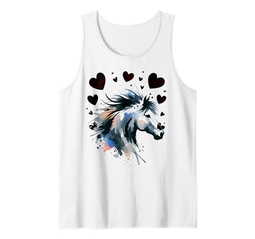 Pferd Pferde Mädchen Herz Herzen Kinder Tank Top Pferd Pferde Mädchen Herz Herzen Kinder Tank Top von Pferd Pony Pferde Reiterin Reiter
