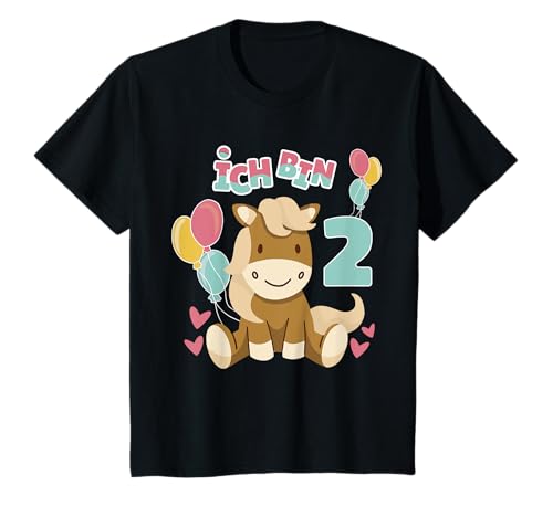 Ich bin 2 Pony Mädchen 2. Geburtstag T-Shirt von Pferd Prinzessin Mädchen Geburtstag